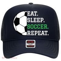 Soccer Player Soccer Lover Eat Sleep Soccer Repeat Hat thumb 0