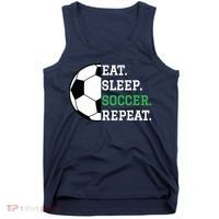 Soccer Player Soccer Lover Eat Sleep Soccer Repeat Tank Top thumb 0