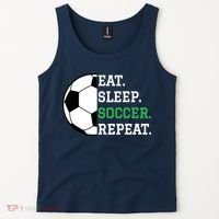 Soccer Player Soccer Lover Eat Sleep Soccer Repeat Tank Top thumb 2