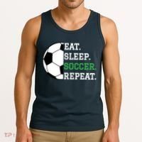 Soccer Player Soccer Lover Eat Sleep Soccer Repeat Tank Top thumb 3