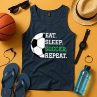 Soccer Player Soccer Lover Eat Sleep Soccer Repeat Tank Top thumb 4