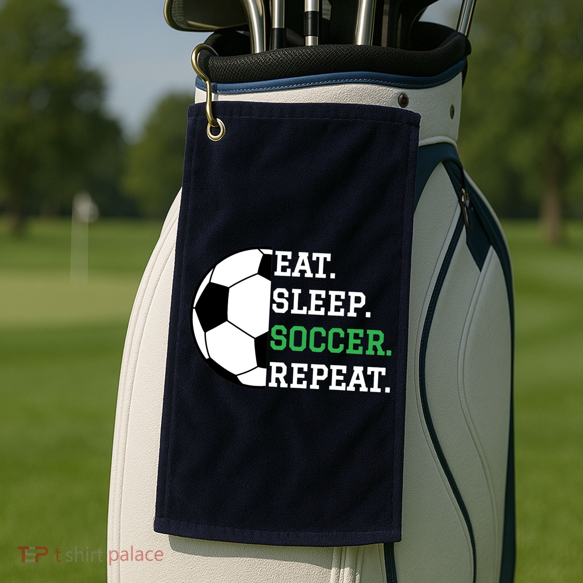Soccer Player Soccer Lover Eat Sleep Soccer Repeat Golf Towel