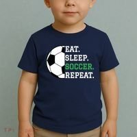 Soccer Player Soccer Lover Eat Sleep Soccer Repeat Toddler T-Shirt thumb 2