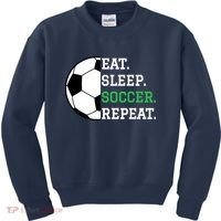 Soccer Player Soccer Lover Eat Sleep Soccer Repeat Kids Sweatshirt thumb 0
