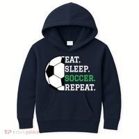 Soccer Player Soccer Lover Eat Sleep Soccer Repeat Kids Hoodie thumb 0