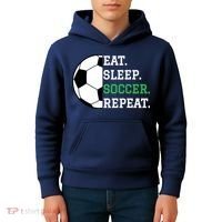Soccer Player Soccer Lover Eat Sleep Soccer Repeat Kids Hoodie thumb 4