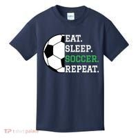 Soccer Player Soccer Lover Eat Sleep Soccer Repeat Kids T-Shirt thumb 0