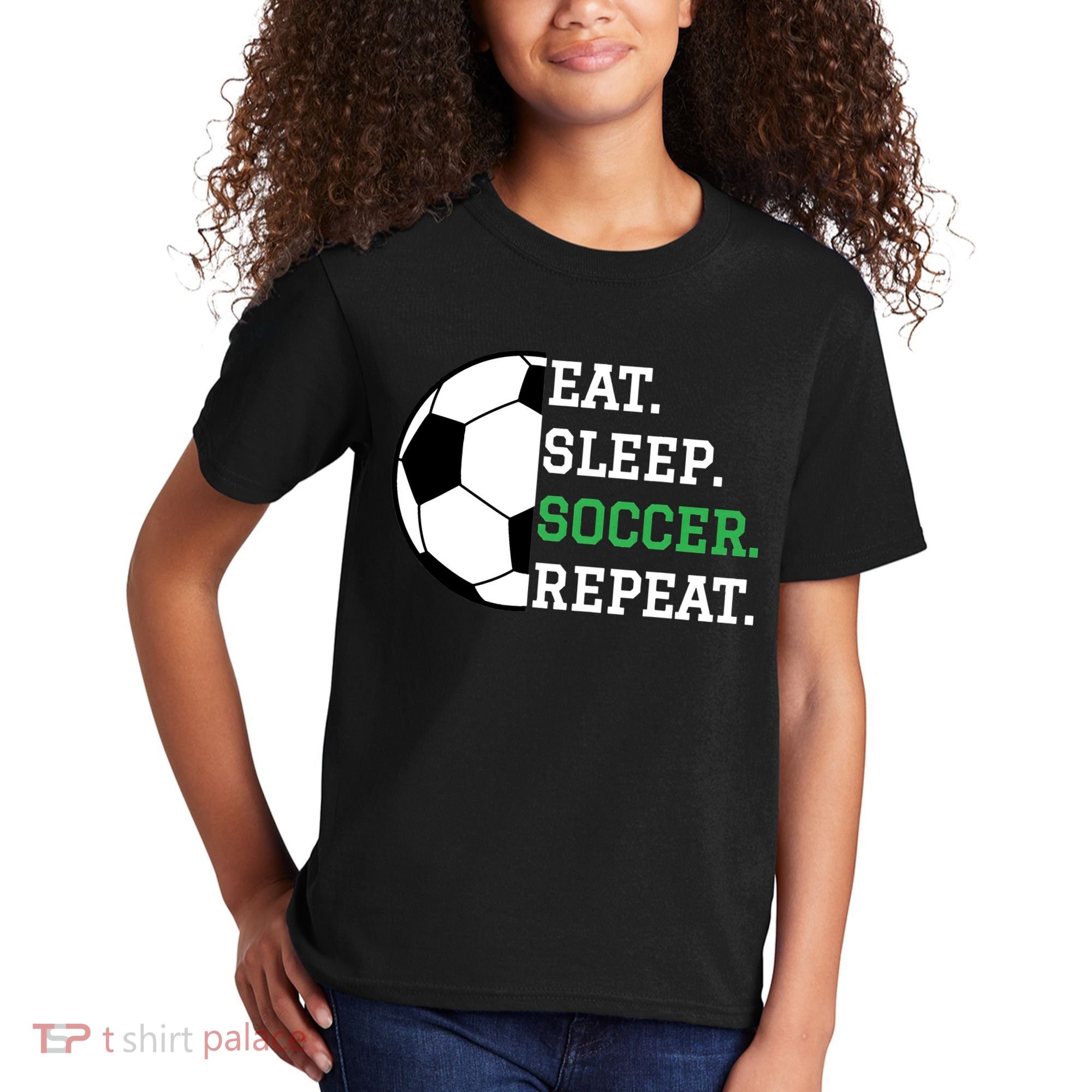 Soccer Player Soccer Lover Eat Sleep Soccer Repeat Kids T-Shirt