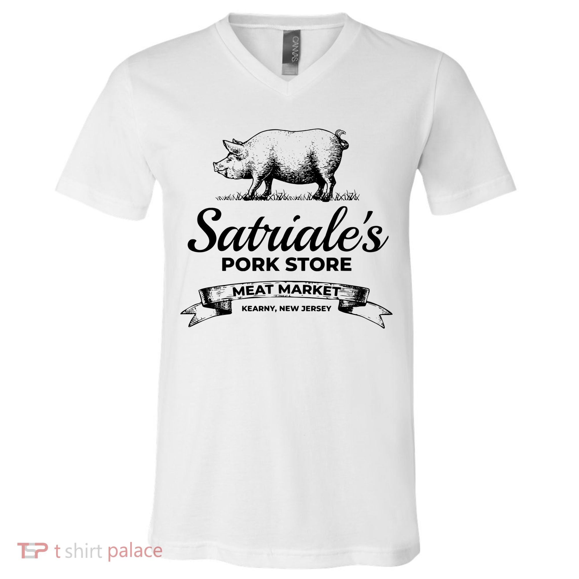 Satriales Pork Store Kearny New Jersey V-Neck T-Shirt