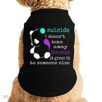 Suicide Pain Semicolon Gift Suicide Prevention Awareness Doggie Tank thumb 0