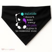 Suicide Pain Semicolon Gift Suicide Prevention Awareness USA-Made Doggie Bandana thumb 0
