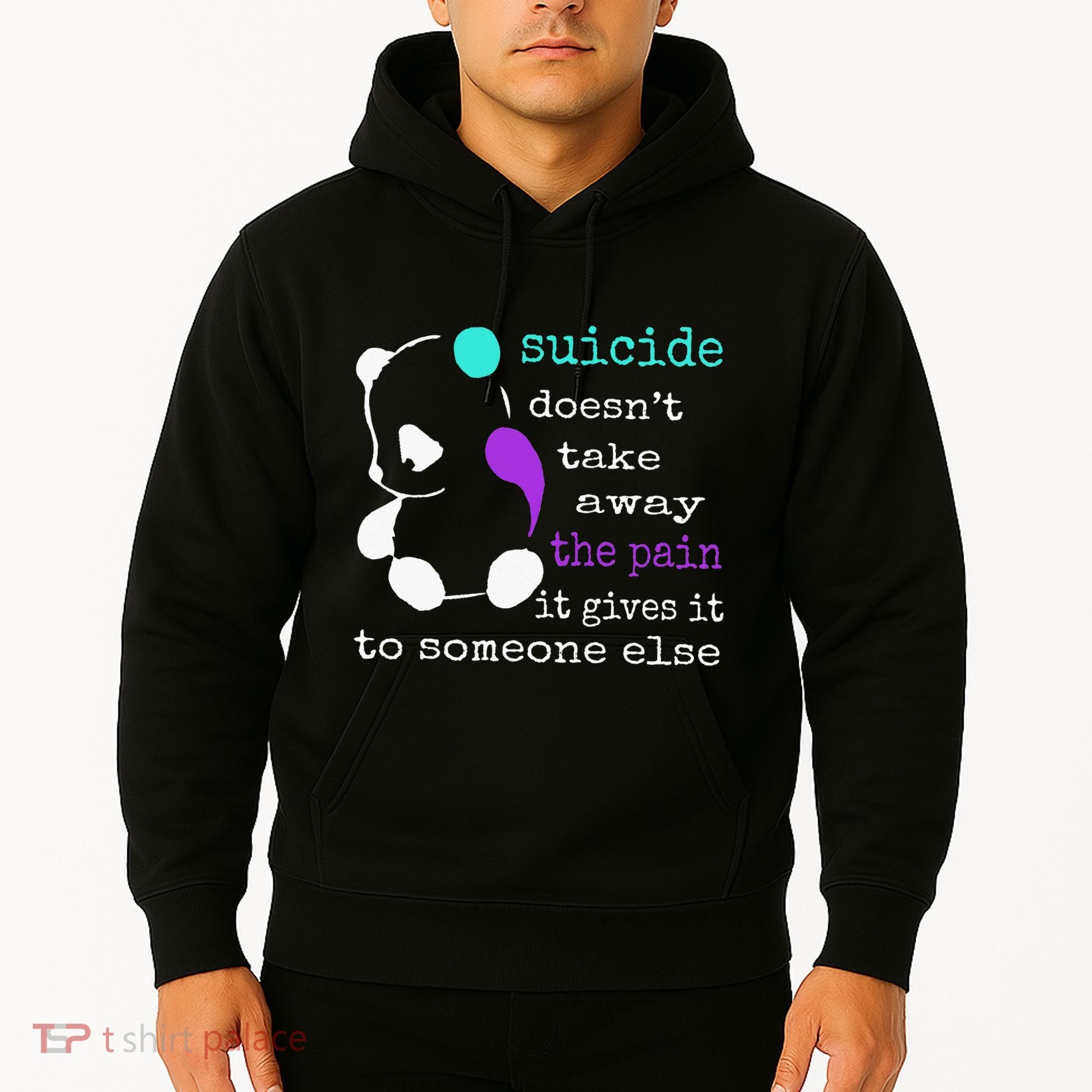 Suicide Pain Semicolon Gift Suicide Prevention Awareness Hoodie