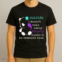 Suicide Pain Semicolon Gift Suicide Prevention Awareness T-Shirt thumb 3