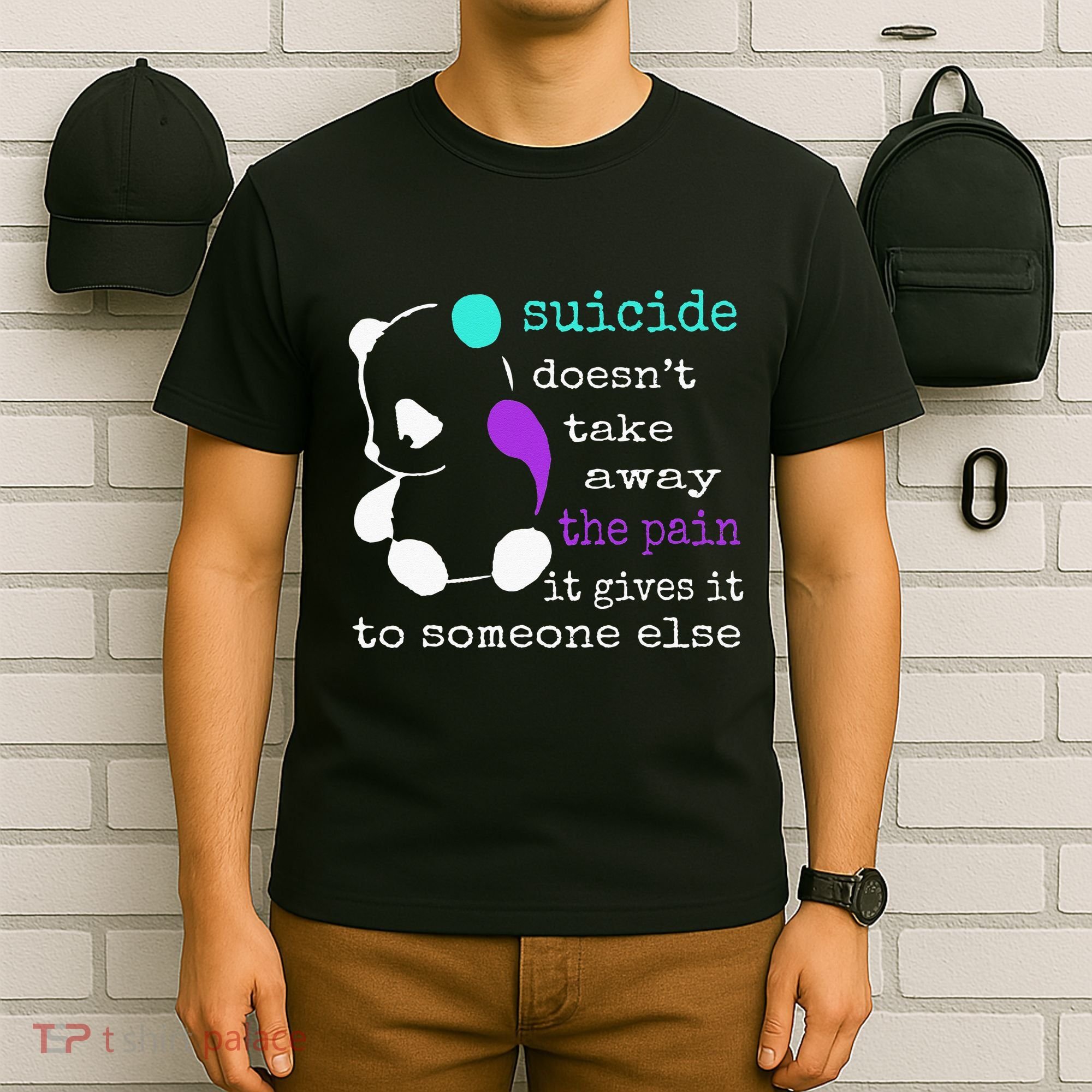 Suicide Pain Semicolon Gift Suicide Prevention Awareness T-Shirt