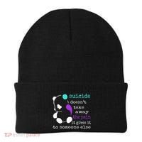 Suicide Pain Semicolon Gift Suicide Prevention Awareness Beanie thumb 0