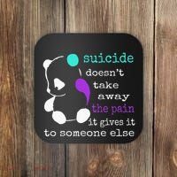 Suicide Pain Semicolon Gift Suicide Prevention Awareness Coaster thumb 0