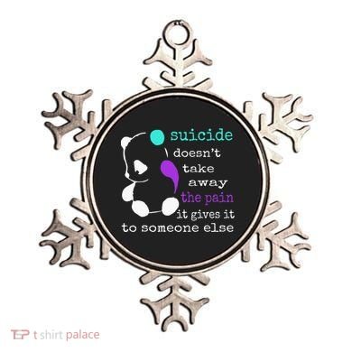 Suicide Pain Semicolon Gift Suicide Prevention Awareness Ornament