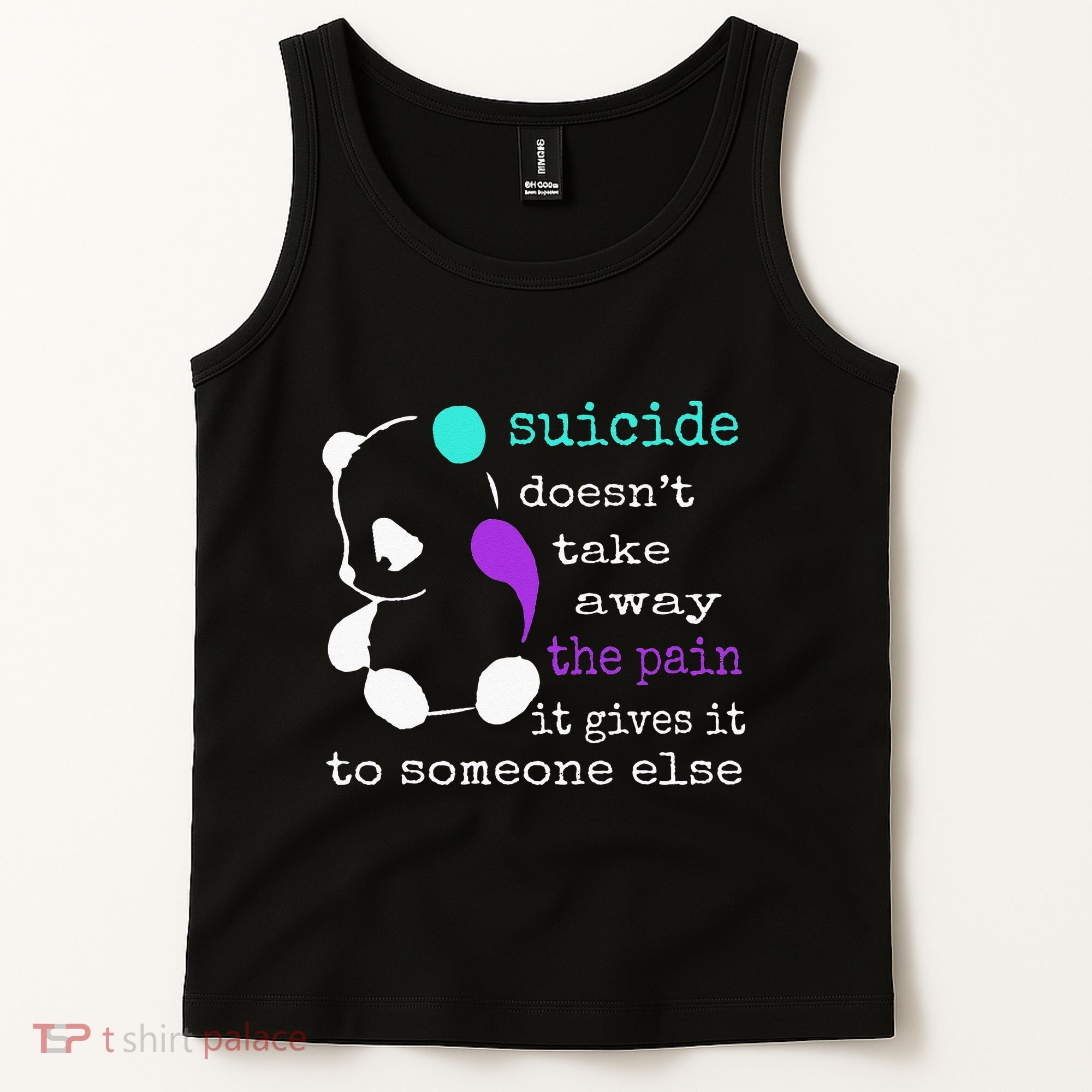 Suicide Pain Semicolon Gift Suicide Prevention Awareness Tank Top