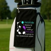 Suicide Pain Semicolon Gift Suicide Prevention Awareness Golf Towel thumb 2