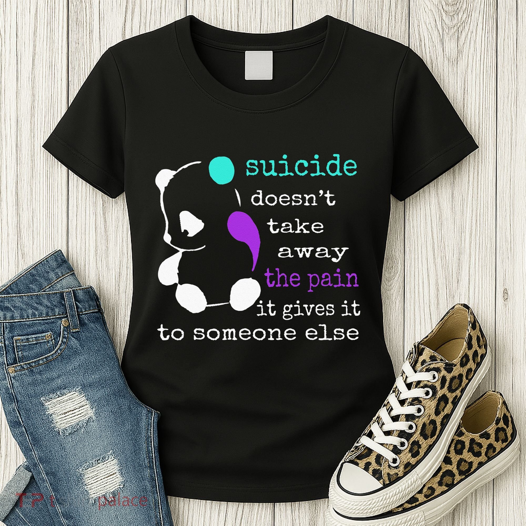 Suicide Pain Semicolon Gift Suicide Prevention Awareness Women's T-Shirt