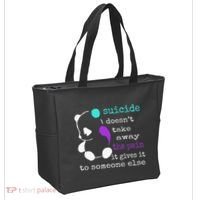 Suicide Pain Semicolon Gift Suicide Prevention Awareness Tote Bag thumb 2