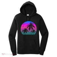 Sunset Palm Tree Cool Summer Vacation Style Vaporwave Women's Hoodie thumb 0