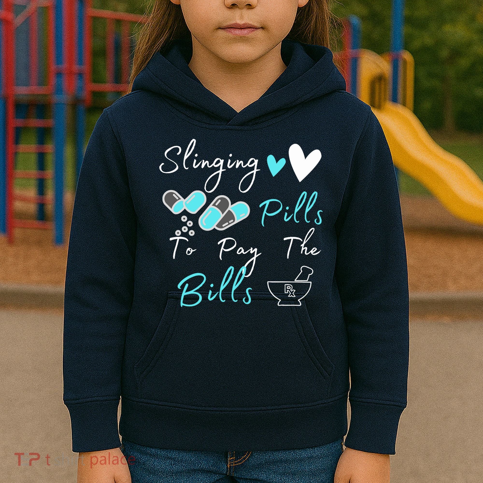 Slinging Pills To Pay The Bills Funny Pharmacist Pharmacy Kids Hoodie