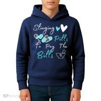 Slinging Pills To Pay The Bills Funny Pharmacist Pharmacy Kids Hoodie thumb 4