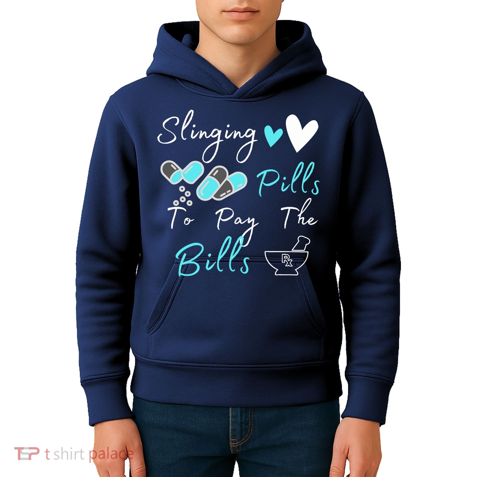 Slinging Pills To Pay The Bills Funny Pharmacist Pharmacy Kids Hoodie
