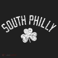 South Philly Text Irish Shamrock Distressed White Print Beanie thumb 2