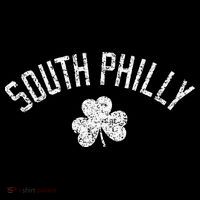 South Philly Text Irish Shamrock Distressed White Print Coaster thumb 2