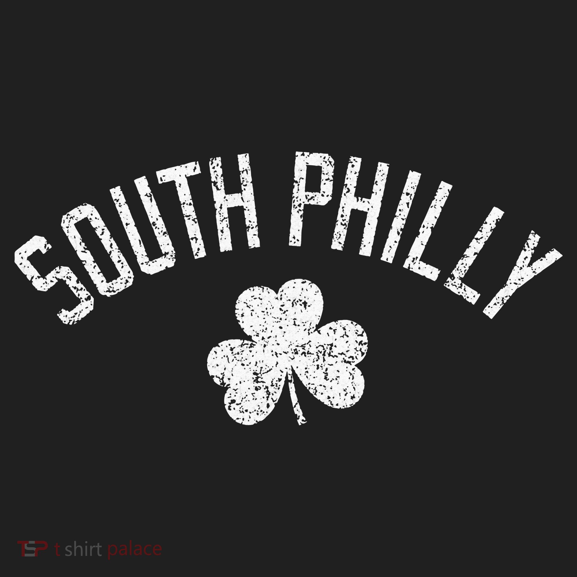 South Philly Text Irish Shamrock Distressed White Print Tumbler