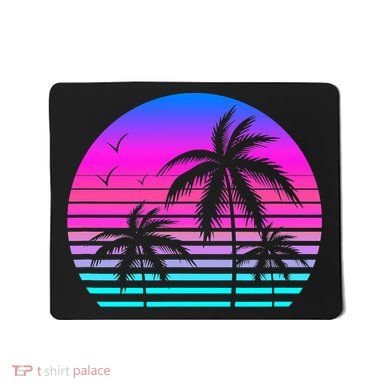 Sunset Palm Tree Cool Summer Vacation Style Vaporwave Mousepad