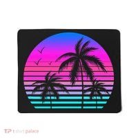 Sunset Palm Tree Cool Summer Vacation Style Vaporwave Mousepad thumb 0