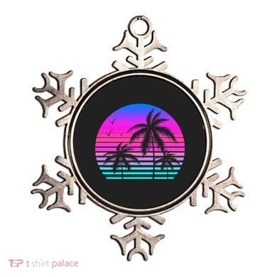 Sunset Palm Tree Cool Summer Vacation Style Vaporwave Ornament