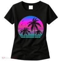 Sunset Palm Tree Cool Summer Vacation Style Vaporwave Women's T-Shirt thumb 0