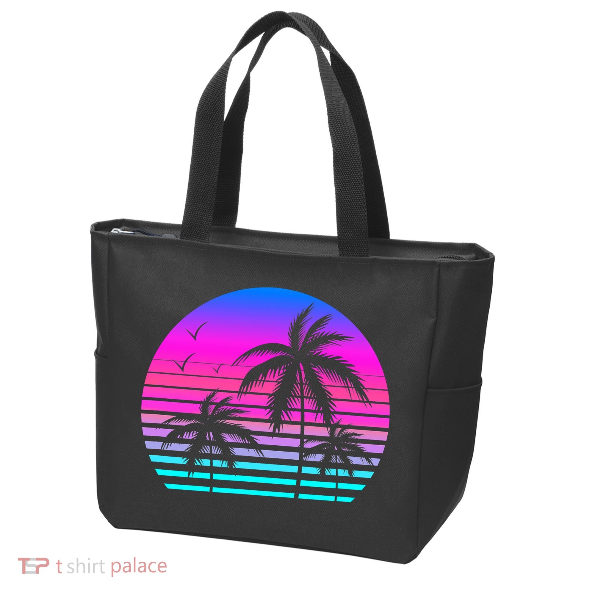 Sunset Palm Tree Cool Summer Vacation Style Vaporwave Tote Bag