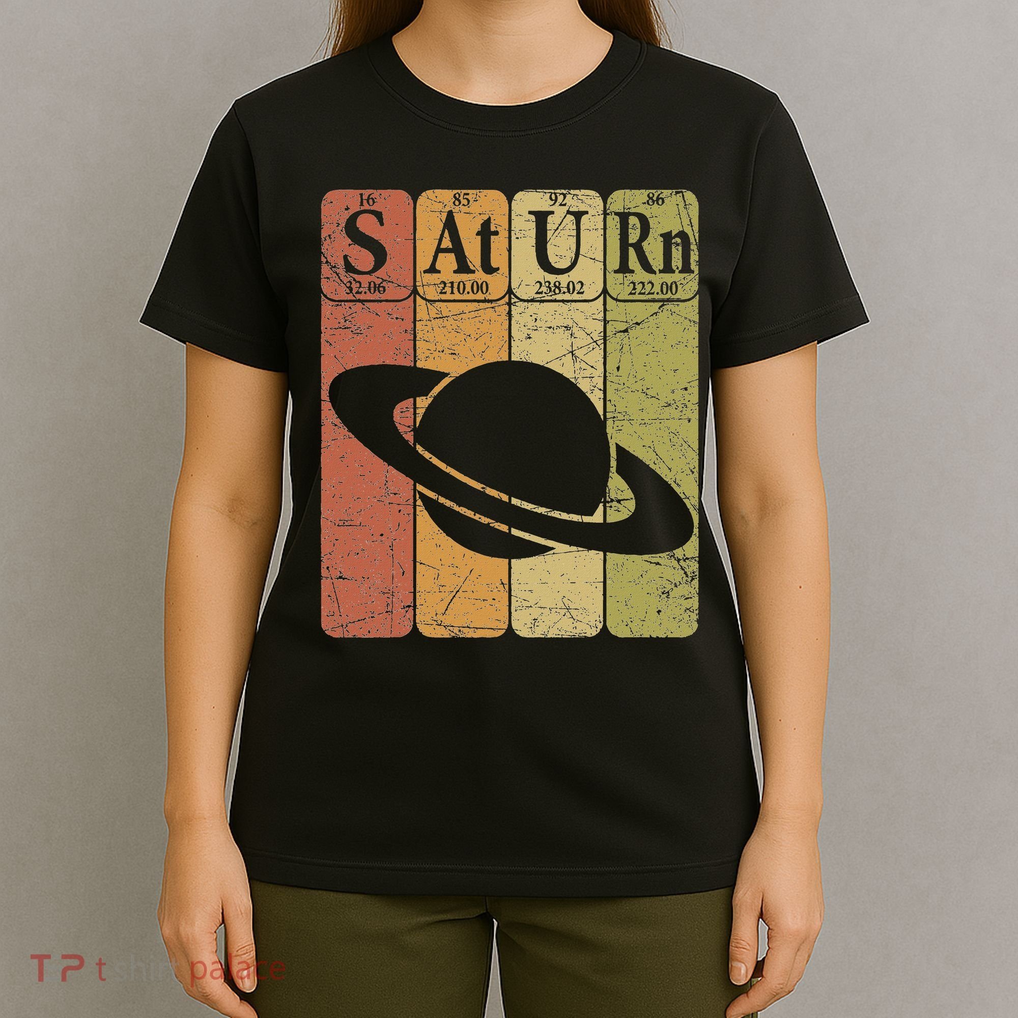 Saturn Periodic Table Elements Saturn Planet Space Nerd T-Shirt