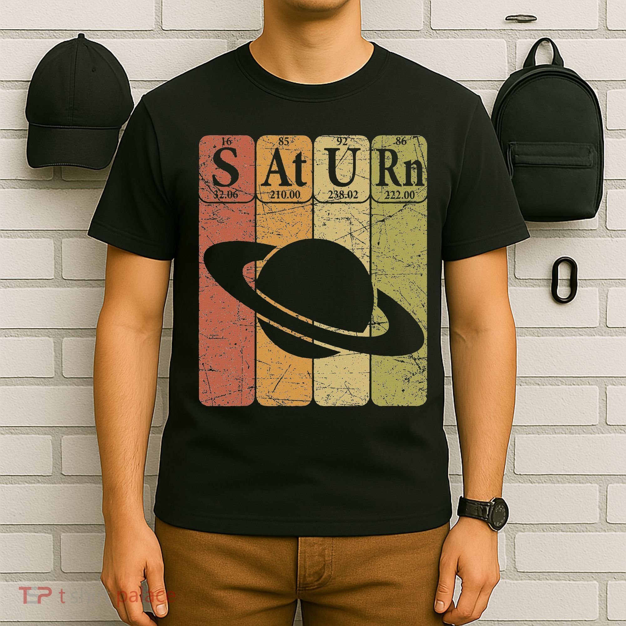 Saturn Periodic Table Elements Saturn Planet Space Nerd T-Shirt