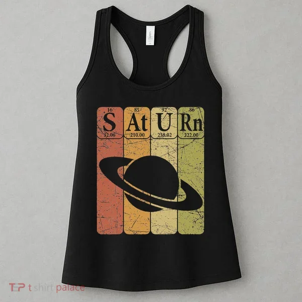Saturn Periodic Table Elements Saturn Planet Space Nerd Women's Tank Top