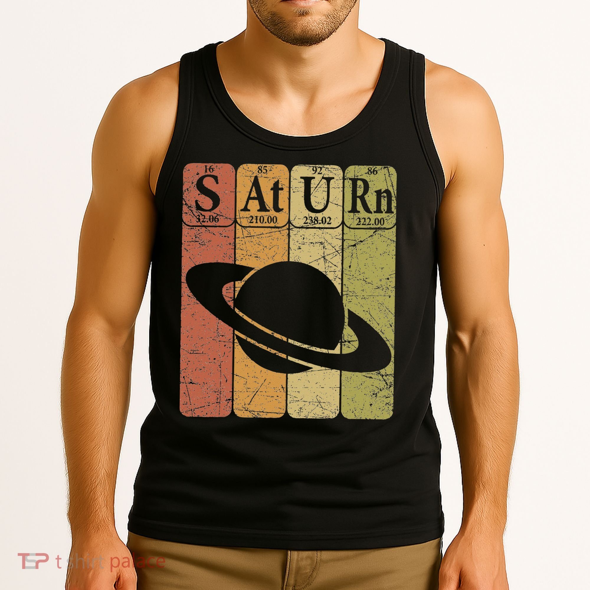 Saturn Periodic Table Elements Saturn Planet Space Nerd Tank Top