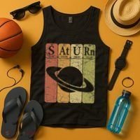 Saturn Periodic Table Elements Saturn Planet Space Nerd Tank Top thumb 4