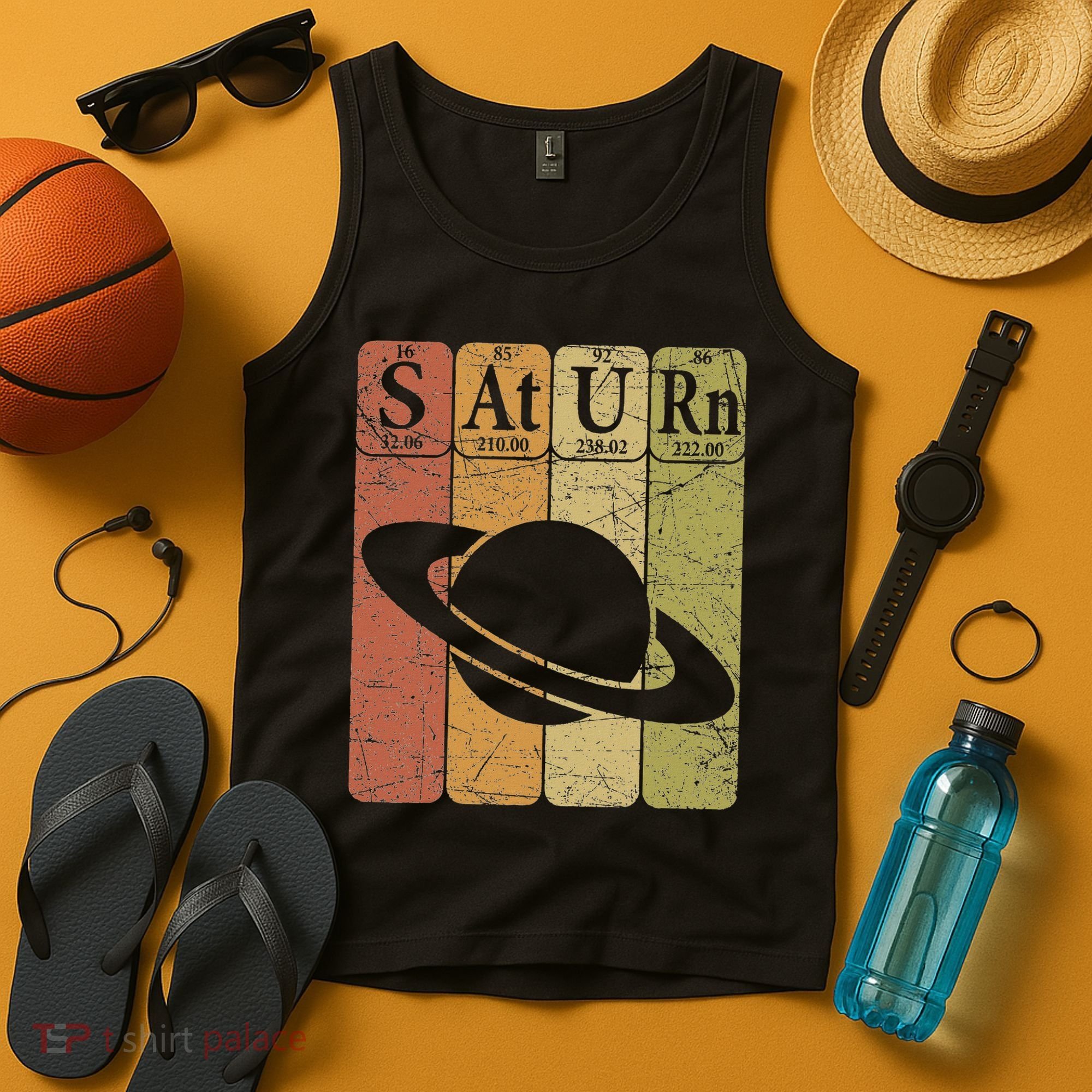 Saturn Periodic Table Elements Saturn Planet Space Nerd Tank Top