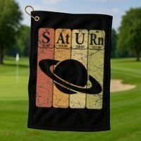 Saturn Periodic Table Elements Saturn Planet Space Nerd Golf Towel thumb 1