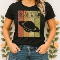 Saturn Periodic Table Elements Saturn Planet Space Nerd Women's T-Shirt thumb 2
