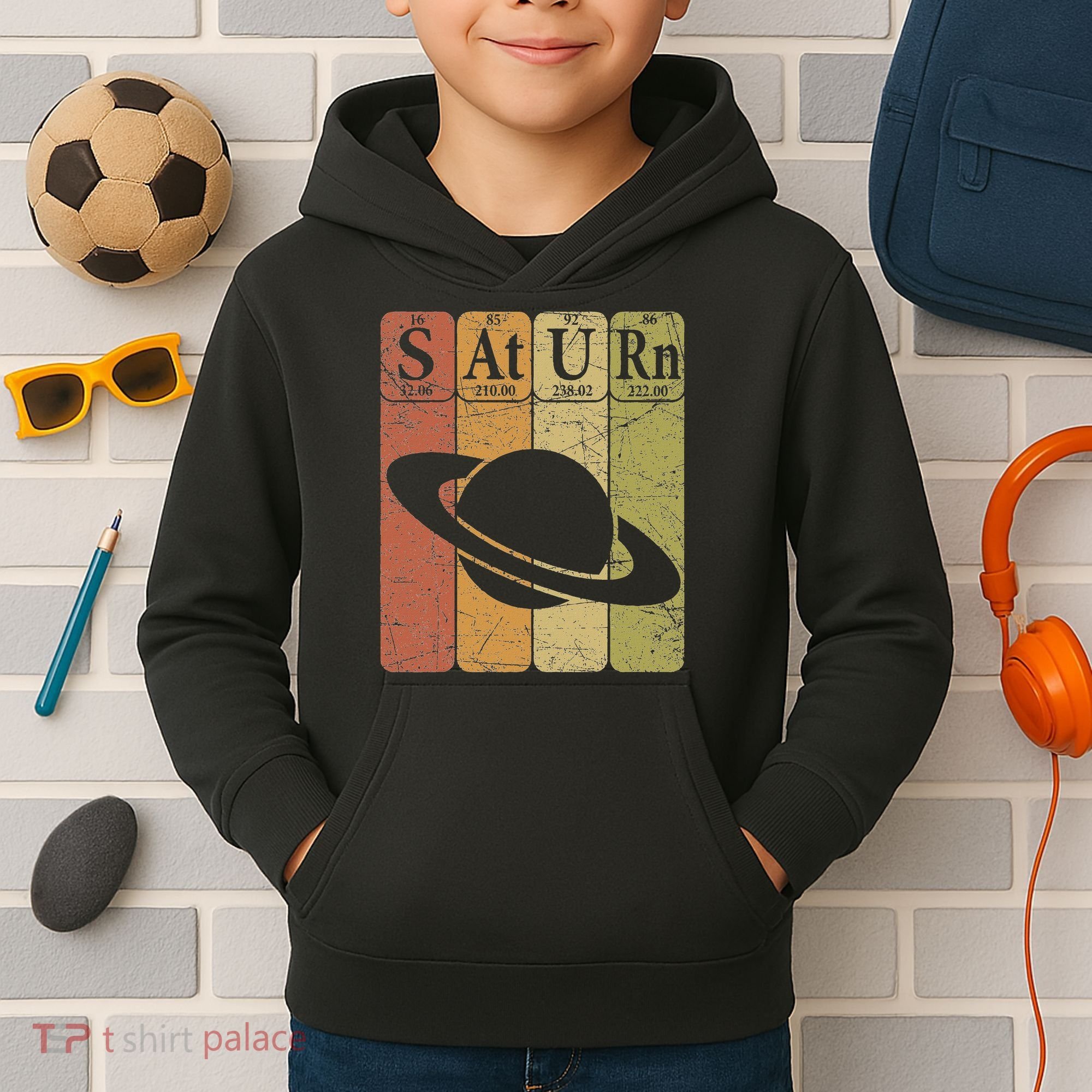 Saturn Periodic Table Elements Saturn Planet Space Nerd Kids Hoodie