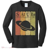 Saturn Periodic Table Elements Saturn Planet Space Nerd Kids Long Sleeve Shirt thumb 0