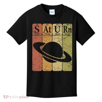Saturn Periodic Table Elements Saturn Planet Space Nerd Kids T-Shirt