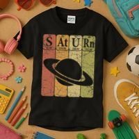 Saturn Periodic Table Elements Saturn Planet Space Nerd Kids T-Shirt thumb 3