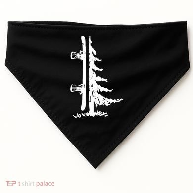 Snowboard Pine Tree Vintage Snowboarder Snowboarding Gift Funny Gift USA-Made Doggie Bandana